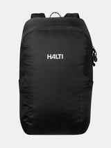 Der Streetpack Rucksack von Halti ist ein schwarzer, ultraleichter Rucksack, ideal für Outdoor-Aktivitäten.