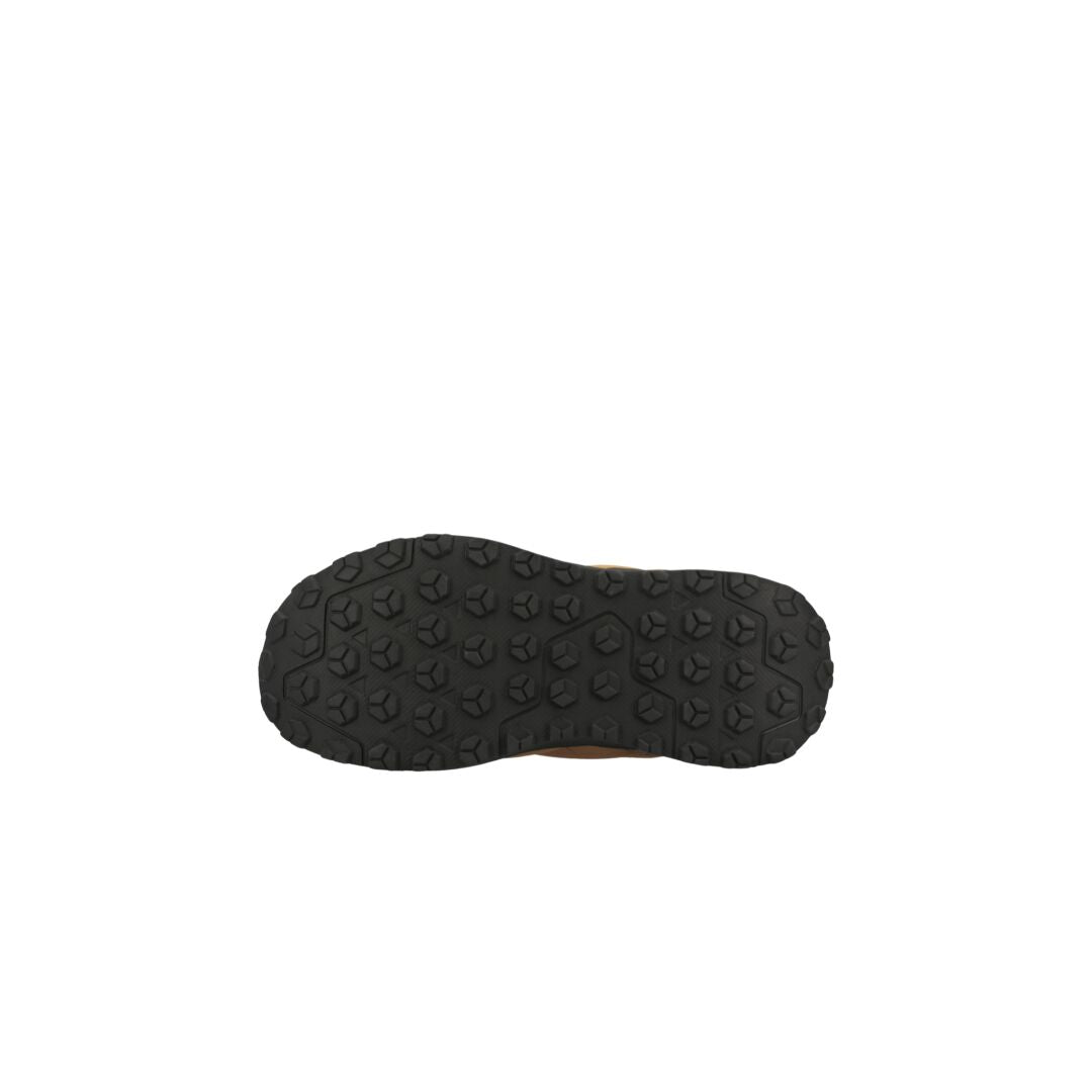 Der Halti Rest 2 Slipper hat eine schwarze EVA-Sohle mit geometrischem Profil, die auf einem schlichten weißen Hintergrund steht.