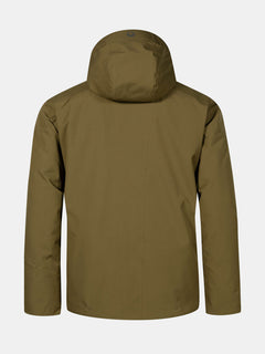 Halti Vertica DX Skijacke Herren in olivgrün, von hinten gesehen, mit Primaloft Silver und 4-Wege-Stretchmaterial.