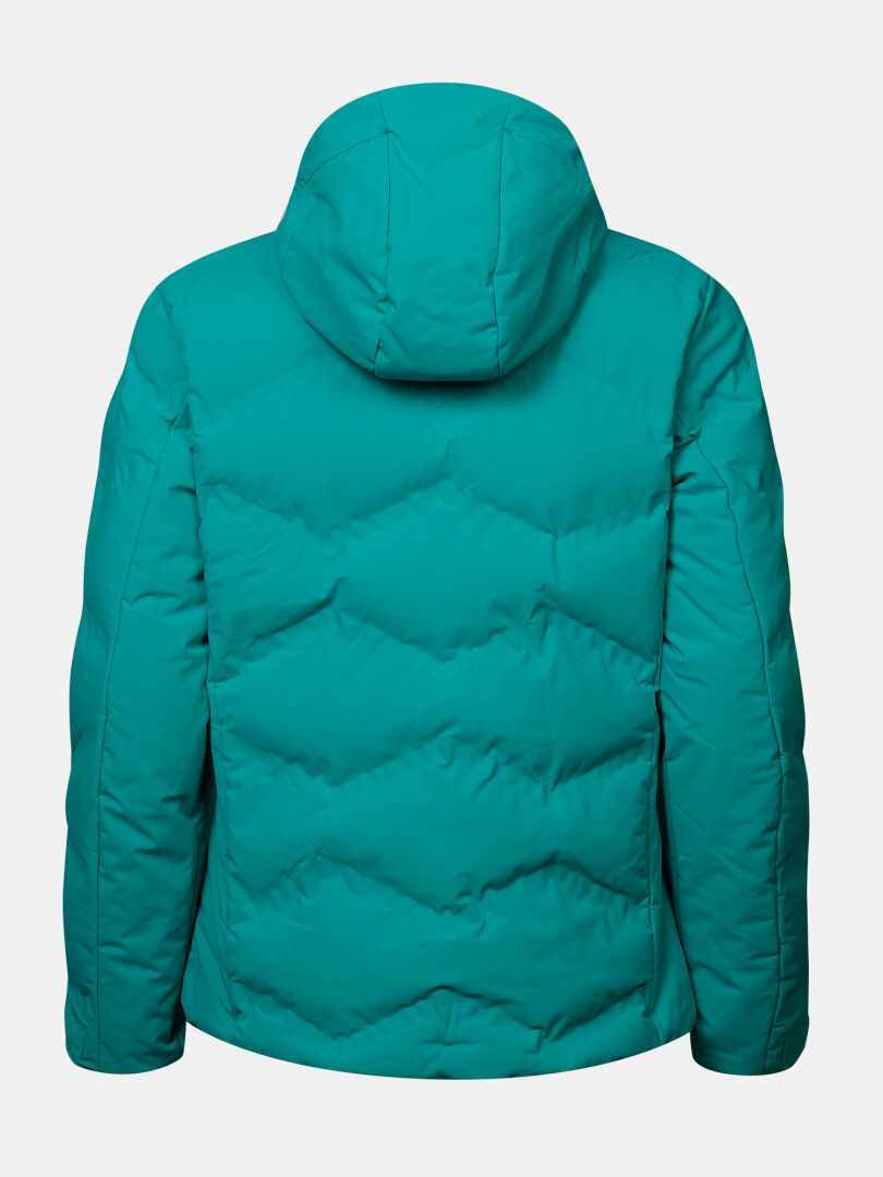 Halti Nordic Arcty II Skijacke für Damen mit Kapuze, Rückansicht vor einem einfarbigen weißen Hintergrund.