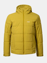 Die Halti Ascale Puffer Skijacke Herren: gelb, wasserdicht, mit Kapuze-ideal für Wintersport.