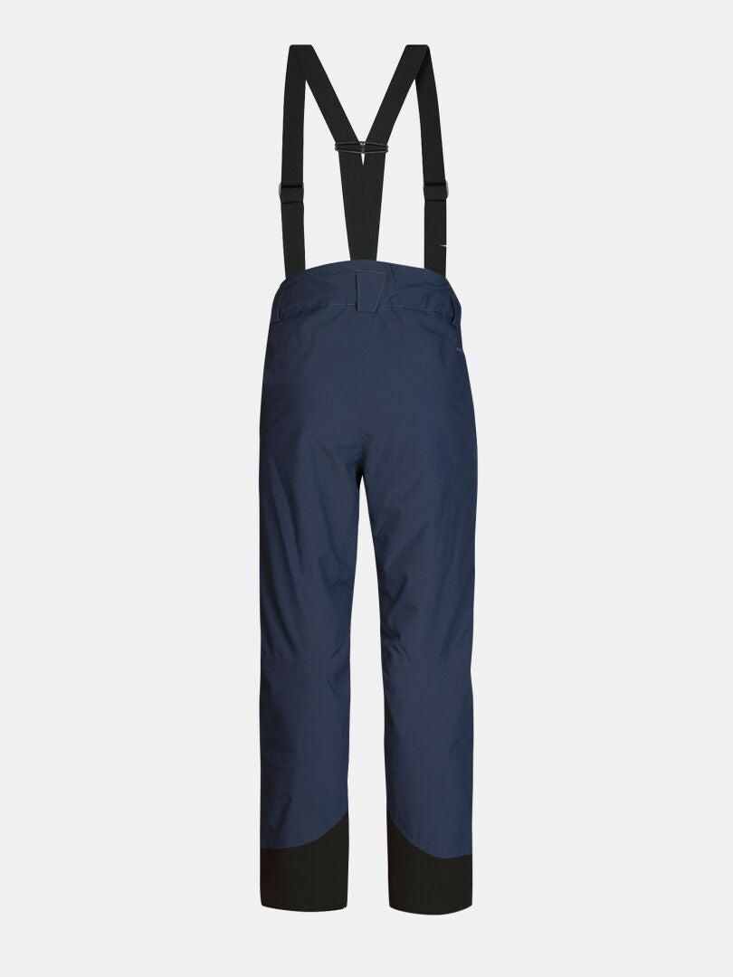 Dunkelblaue Halti Carvey II DX Skihose für Herren mit schwarzen Hosenträgern.