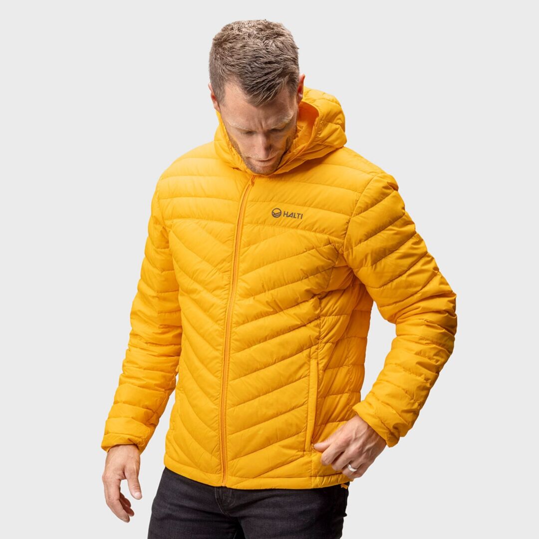 Halti Huippu Miesten Kevytuntuvatakki - Keltainen - Mens Down Jacket - Yellow - Model