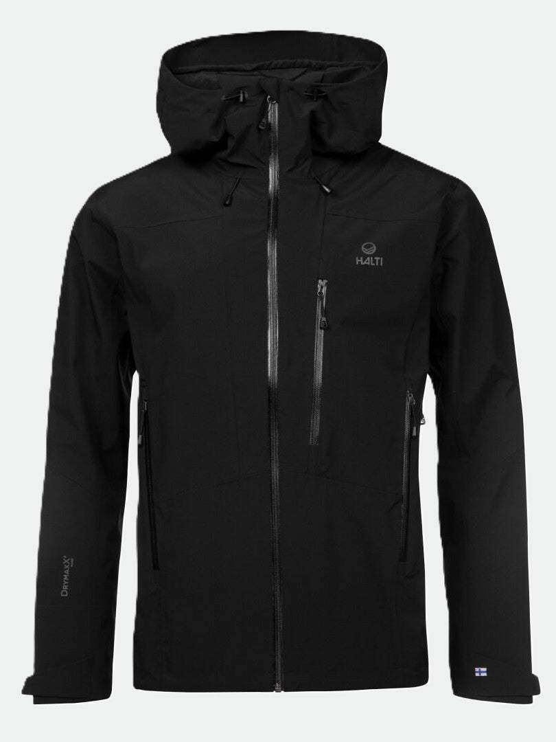 Halti Juonto DrymaxX Herren Regenjacke: wasserdicht, atmungsaktiv, Kapuze, Reißverschlusstaschen, Finnland-Flagge.