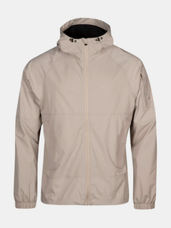 Halti Pallas Herren Jogger Lite Jacke: Beige, wasserabweisend, mit Frontreißverschluss und zwei Taschen für jedes Wetter.