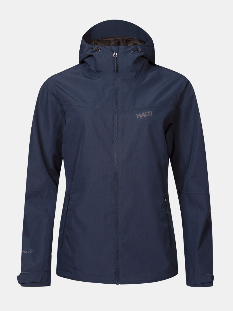 Halti Forter DX Regenjacke für Damen, marineblau, wasserdicht, DrymaxX®, Reißverschluss vorne, Seitentaschen.