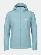Halti Forter DX Regenjacke Damen Plus, hellblau mit Kapuze, 2 Reißverschlusstaschen, Halti-Logo – ideal für den Outdoor-Einsatz.