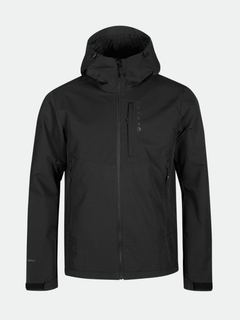 Halti Pallas Evo Brushed X-stretch Herrenjacke in Schwarz mit Frontreißverschluss und zwei Seitentaschen.