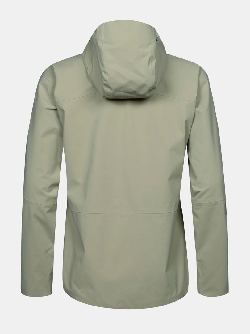 Halti Staala DX Regenjacke für Damen: hellgrün, mit Kapuze, langen Ärmeln und geradem Saum – perfekt für jedes Outdoor-Abenteuer.