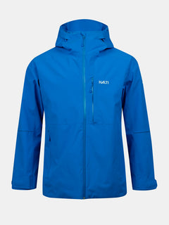Halti Staala DX Regenjacke Herren in Blau mit Frontreißverschluss, Brusttasche und Logo-perfekt für Outdoor-Abenteuer.