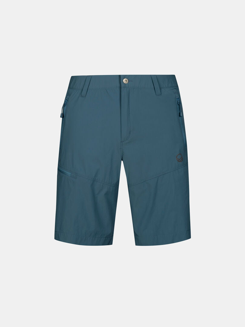 Halti Pallas Cool X-stretch Shorts Herren: blau, knielang, Frontreißverschluss, Gürtelschlaufen, Seitentaschen, Dry Quick stretch.