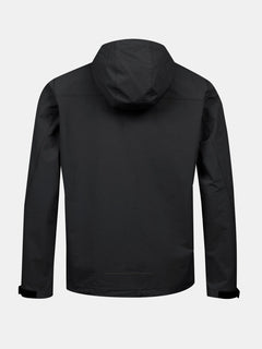 Die Halti Finholma X-Stretch Jacke Herren in schwarz, hier von hinten, ist ideal für Outdoor-Aktivitäten.