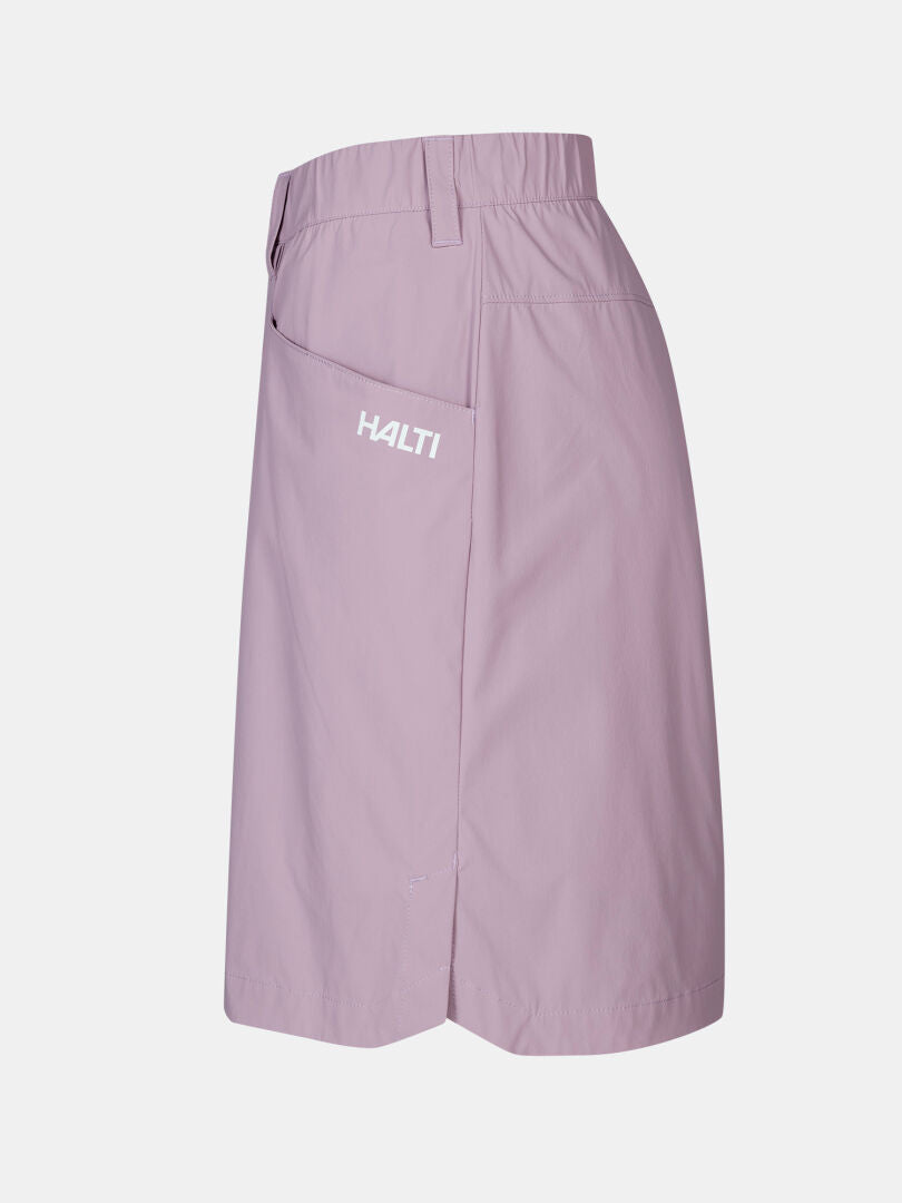 Hellvioletter Halti Pallas Cool Rock Damen mit elastischem Bund, Seitentasche und Logo - ideal für sommerliche Aktivitäten.