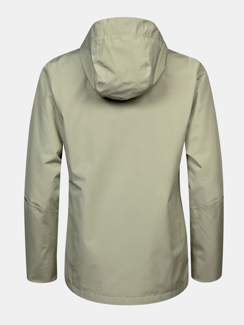 Halti Loito 3-in-1 DX Damenjacke in Hellgrau mit Kapuze, langen Ärmeln und schlichtem, vielseitigem Design.
