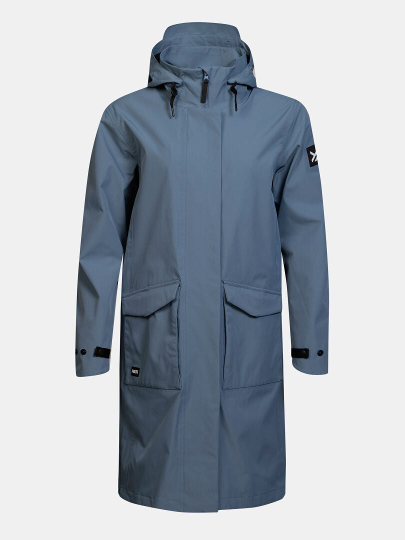 Halti Tokoi II DX Parka-Jacke für Damen: hellblau, mit Kapuze, wasserdicht, Vordertaschen, Manschetten mit Knöpfen – der ideale Stadtparka.