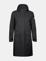 Halti Tokoi II DX Parkajacke für Damen: schwarz, wasserdicht, Frontreißverschluss, Druckknöpfe, 2 große Pattentaschen.