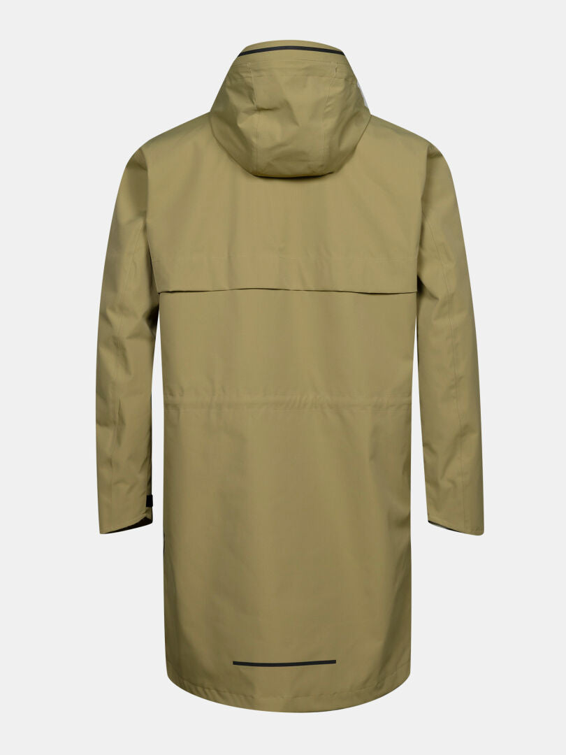 Halti Tokoi II DX Parka-Jacke für Herren in Khaki, wasserdicht, lang und gerade geschnitten, ideal als Outdoor-Mantel für Regentage.