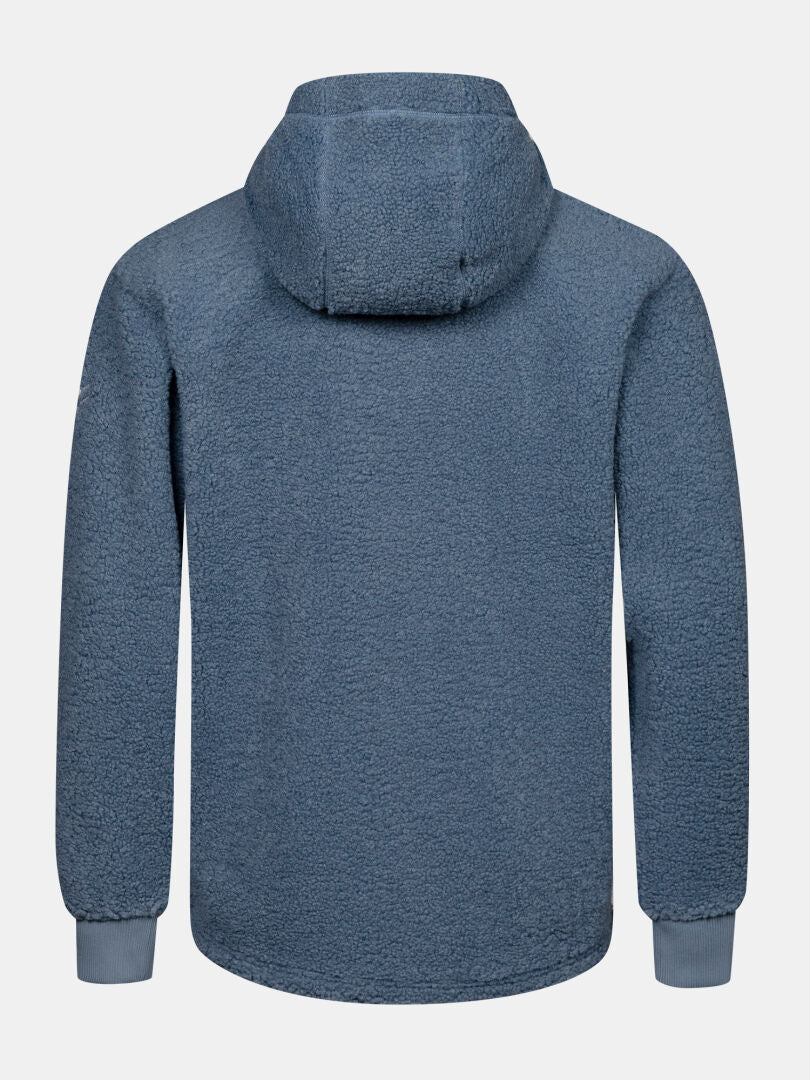 Lykky Fleece-Jacke für Herren von Halti, von hinten gesehen – blau, gerippte Bündchen, keine sichtbaren Logos oder Muster.