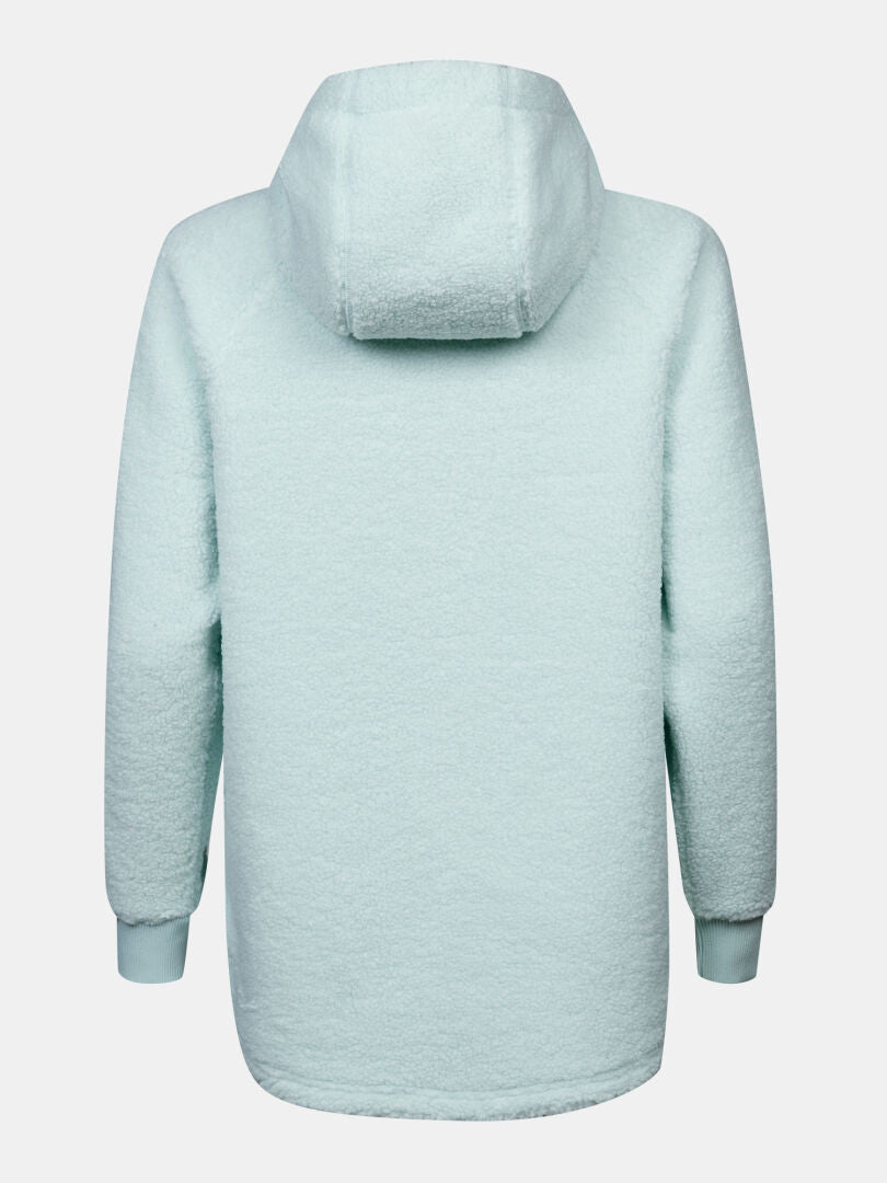 Lykky Fleecepullover für Damen von Halti, von hinten gesehen, hellblau, mit langen Ärmeln und gerippten Bündchen.