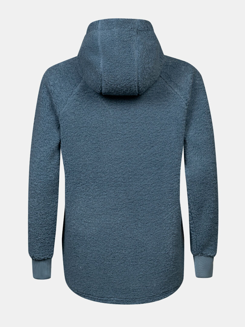 Halti Lykky Fleecepullover für Damen, von hinten gezeigt, mit langen Ärmeln und gerippten Bündchen vor einem schlichten weißen Hintergrund.