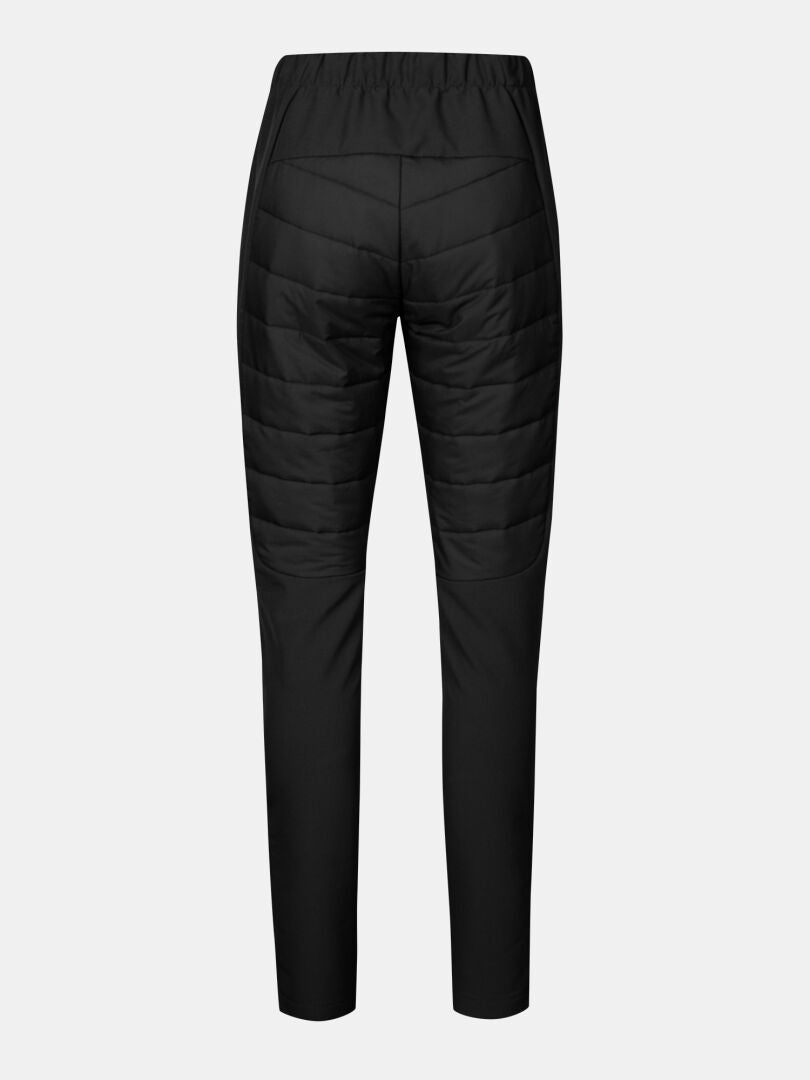 Halti Valimo Hybrid-Isolationshose für Damen: Schwarz, elastischer Bund, Microtherm Dynamic, Steppung am Rücken.