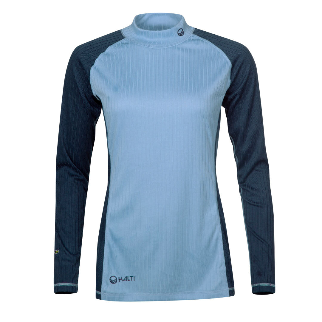 Halti Baselayer Set Damen: Langärmeliges Active Dry Shirt in hell-/dunkelblau, ideal für Winterwandern.