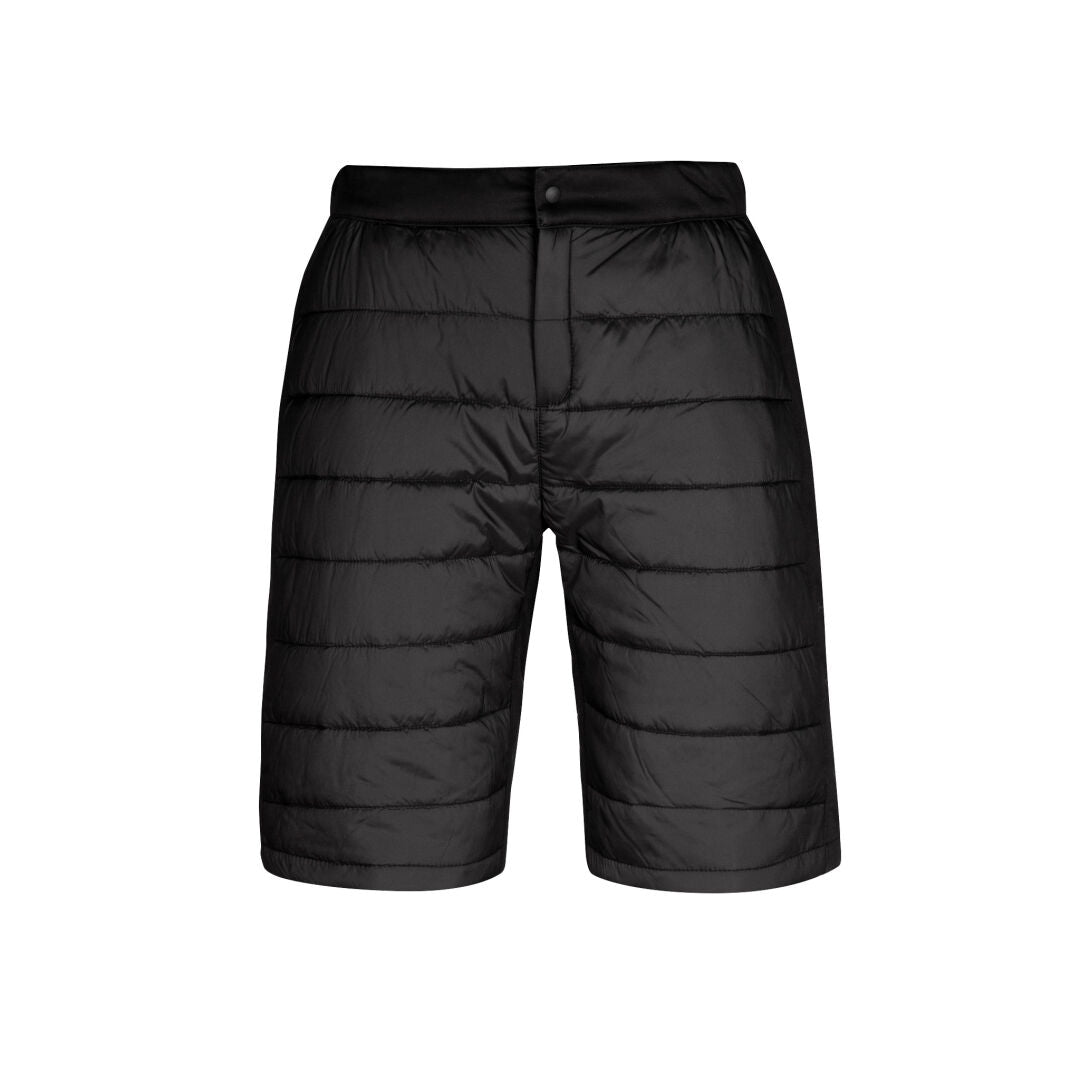 Halti Hanki Warm Hybrid Shorts Damen mit horizontaler Steppung und Knopfverschluss, ideal für winterliche Aktivitäten.