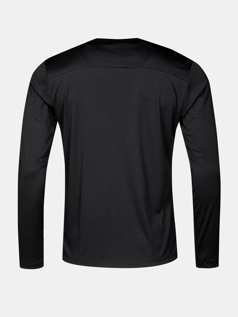 Halti Salves Trainingsshirt Herren in schwarz, langärmelig, von hinten auf hellem Grund abgebildet.