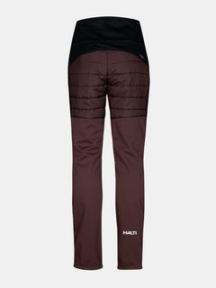 Halti Hanki 2 Hybrid Langlaufhose Damen Plus: braun/schwarze Outdoor-Hose mit Microtherm® Dynamic-Steppzonen.