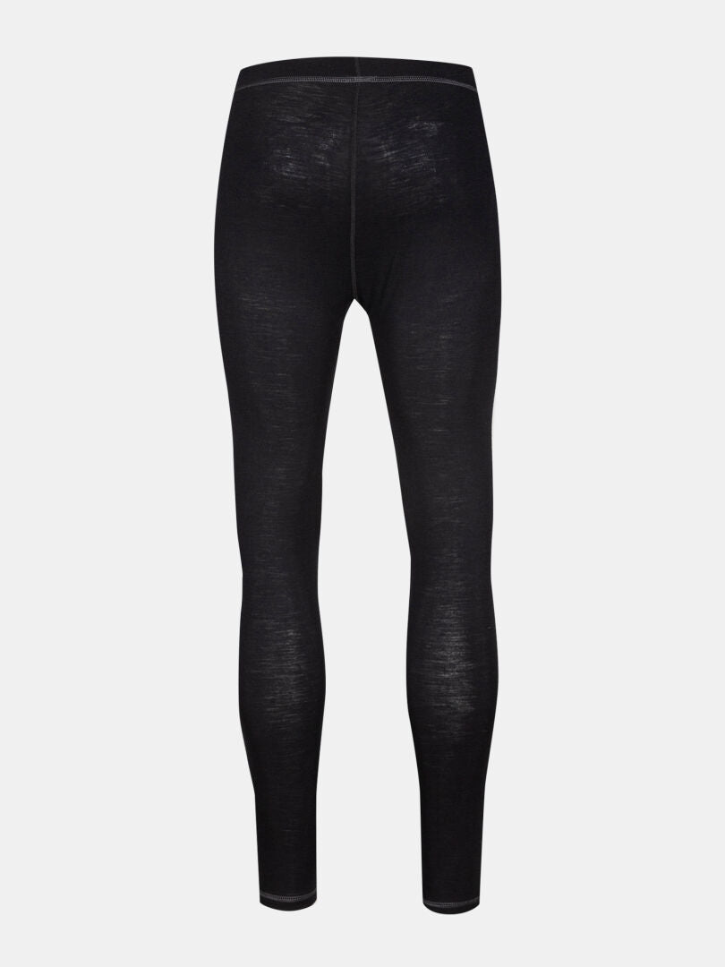 Halti Neva Merino Unterwäsche Set Herren, schwarze Thermo-Leggings als Basisschicht für Outdoor-Aktivitäten, Rückenansicht.