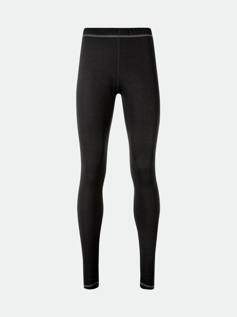 Halti Neva Merino Unterwäsche Set Damen: Schwarze Leggings, elastisch-perfekt als warme Schicht für Outdoor-Aktivitäten.