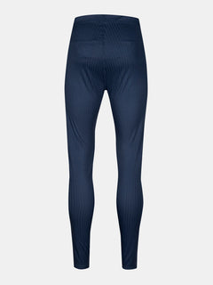 Rückansicht der Halti Dual Baselayer Set Herren Leggings in navy, hochtailliert, mit dezenten Nadelstreifen und recyceltem Polyester.