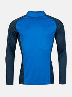 Halti Dual Baselayer Set Herren: Langärmeliges, blaues Oberteil mit dunklen Einsätzen, aus recyceltem Polyester.