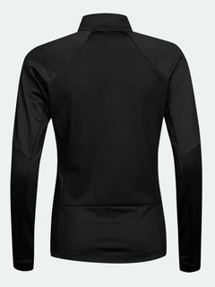 Halti HeatGrid Midlayer Jacke Damen in schwarz, von hinten gesehen, besteht aus strukturiertem Stoff mit recyceltem Polyester.