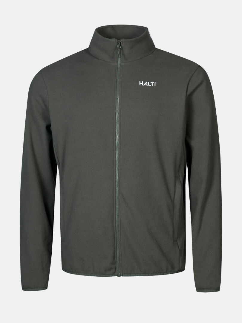 Halti Rockmoon Fleecejacke für Herren in Dunkelgrün mit Stehkragen – vielseitige Outdoor-Bekleidung für jedes Abenteuer.