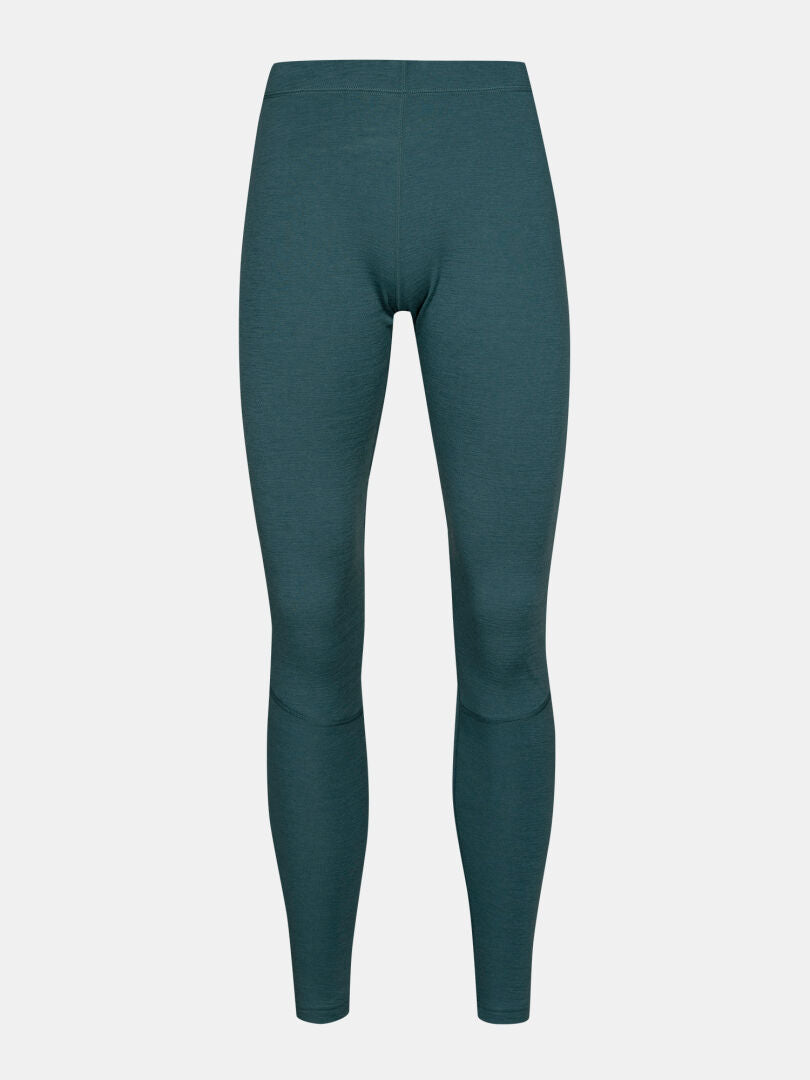 Halti Hossa II Merino-Unterwäsche-Set: Damen-Leggings in der Farbe Teal auf weißem Hintergrund als stilvolles Baselayer.