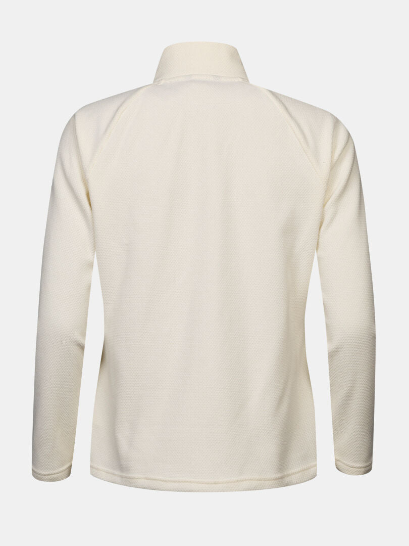 Rückseite der Halti Suomis Hybrid Layer Jacke für Damen mit strukturiertem Stoff „Microtherm Dynamic“ auf weißem Hintergrund.