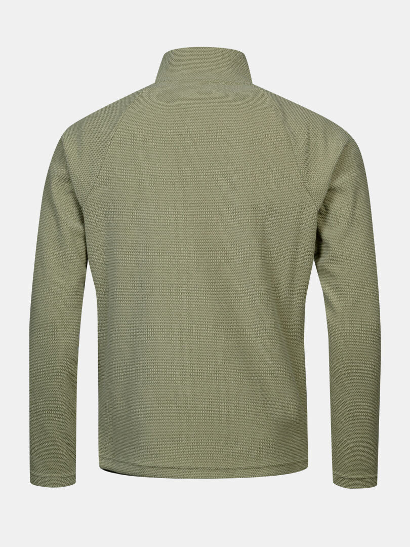 Rückansicht der Halti Suomis Hybrid Layer Jacke für Herren mit Microtherm Dynamic, ideal für den Outdoor-Einsatz, vor weißem Hintergrund.