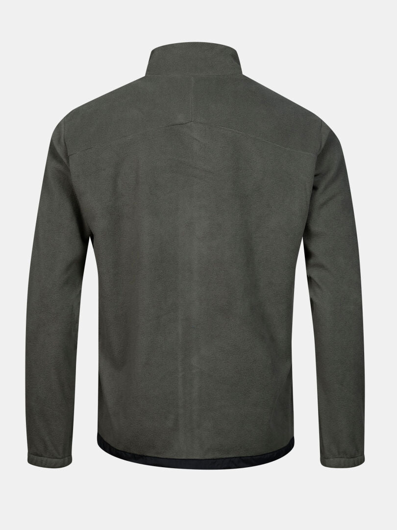 Rückansicht der Halti Robin Fleecejacke für Herren, ideal als warmer Zwischenlagen-Pullover für Outdoor-Aktivitäten, mit Stehkragen.